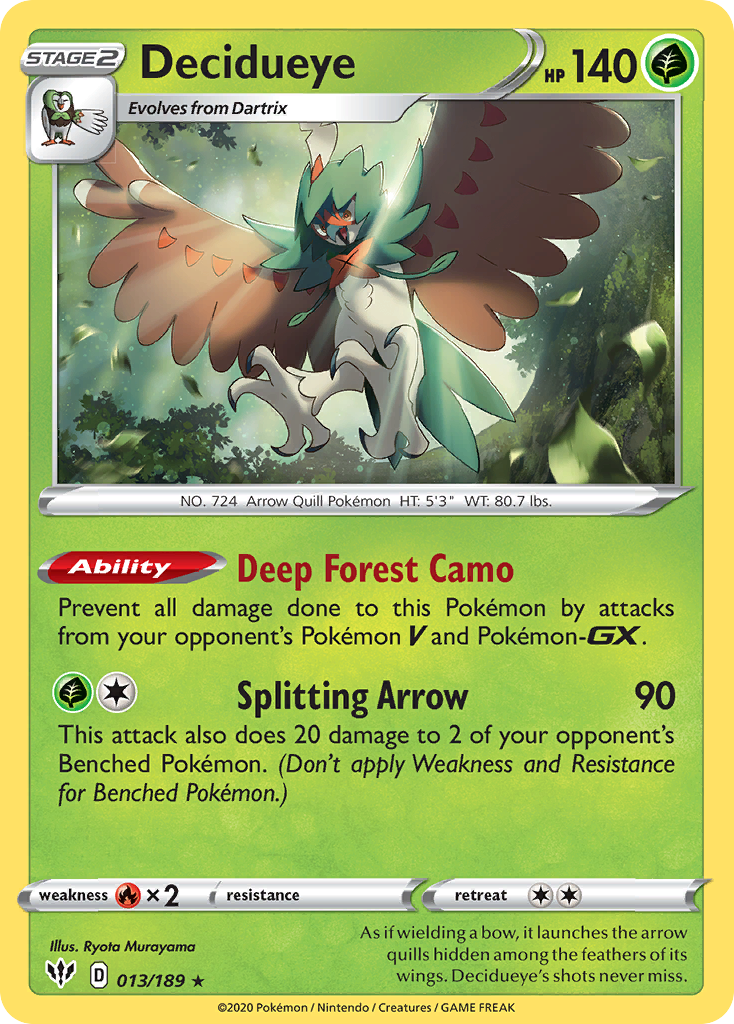 Decidueye (013/189) [Sword & Shield: Darkness Ablaze] | Anubis Games and Hobby