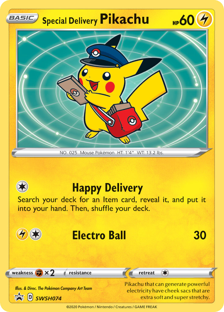 Special Delivery Pikachu (SWSH074) [Sword & Shield: Black Star Promos] | Anubis Games and Hobby