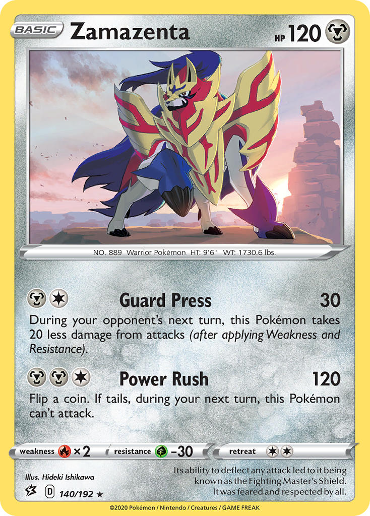 Zamazenta (140/192) (Cracked Ice Holo) (Theme Deck Exclusive) [Sword & Shield: Rebel Clash] | Anubis Games and Hobby