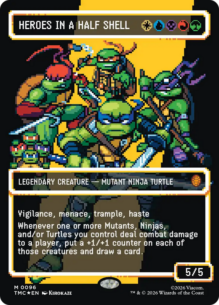 Heroes in a Half Shell (0096) (Borderless) (Surge Foil) [Teenage Mutant Ninja Turtles Commander] | Anubis Games and Hobby