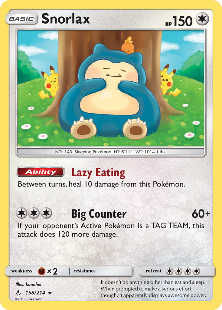 Snorlax (158/214) [Sun & Moon: Unbroken Bonds] | Anubis Games and Hobby