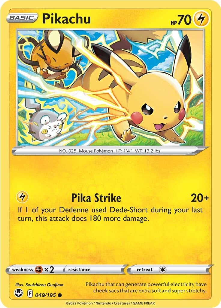 Pikachu (049/195) [Sword & Shield: Silver Tempest] | Anubis Games and Hobby