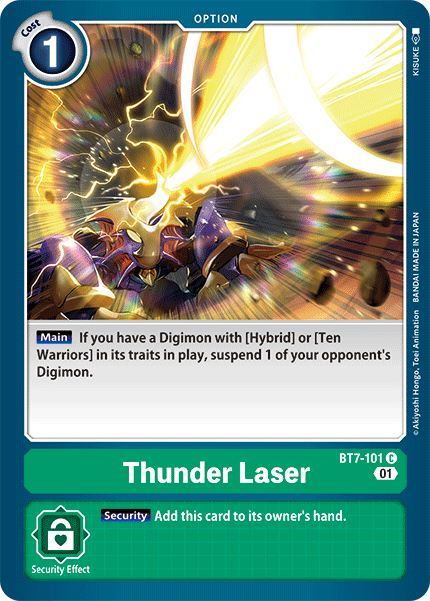 Thunder Laser [BT7-101] [Next Adventure] | Anubis Games and Hobby