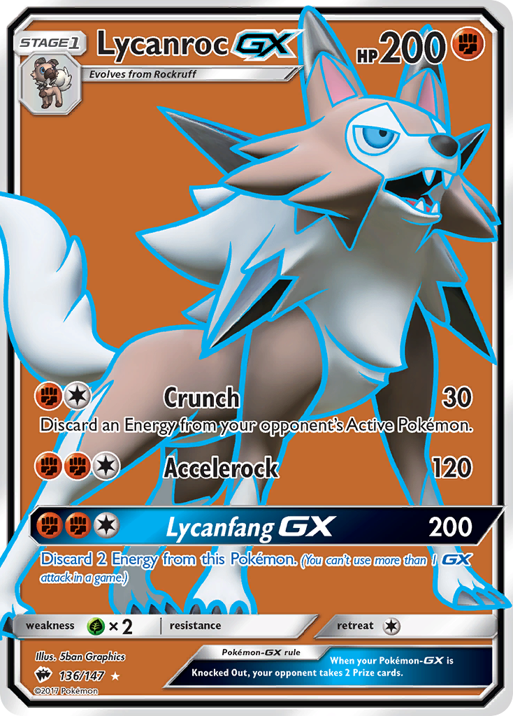 Lycanroc GX (136/147) [Sun & Moon: Burning Shadows] | Anubis Games and Hobby