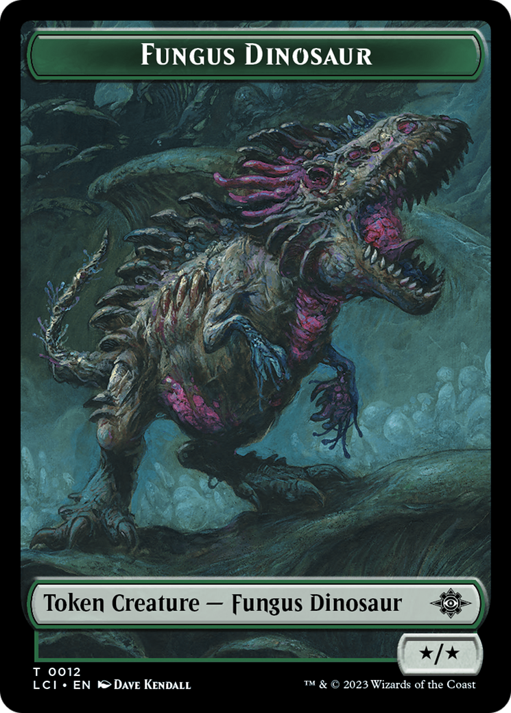 Fungus Dinosaur // Gnome Soldier Double-Sided Token [The Lost Caverns of Ixalan Tokens] | Anubis Games and Hobby