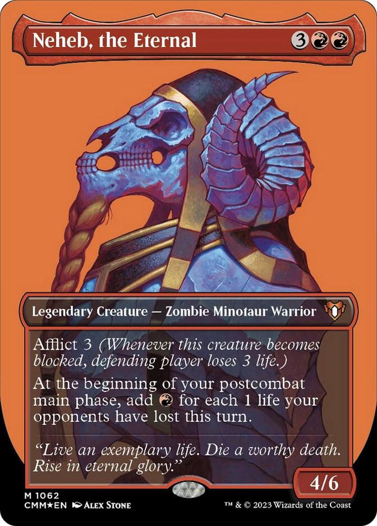 Neheb, the Eternal (Borderless Textured Foil Frame Break) [Commander Masters] | Anubis Games and Hobby