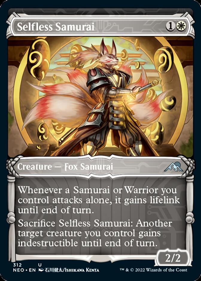 Selfless Samurai (Showcase Samurai) [Kamigawa: Neon Dynasty] | Anubis Games and Hobby