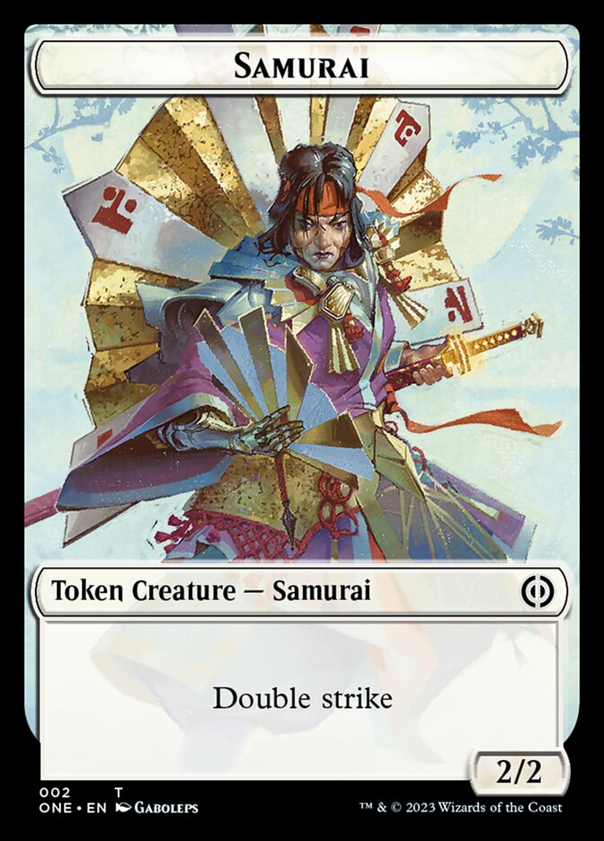 Rebel // Samurai Double-Sided Token [Phyrexia: All Will Be One Tokens] | Anubis Games and Hobby