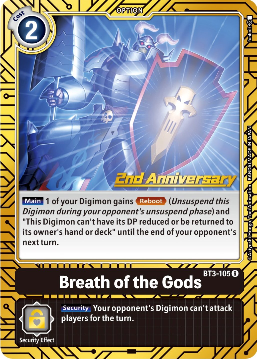 Breath of the Gods [BT3-105] (2nd Anniversary Card Set) [Release Special Booster Promos] | Anubis Games and Hobby