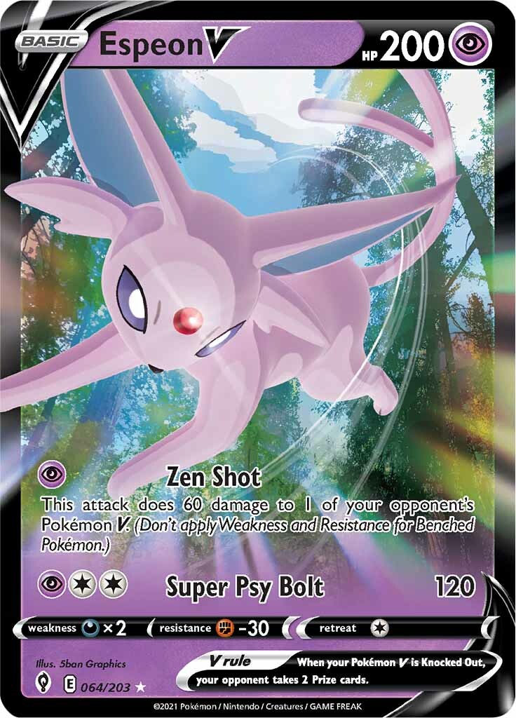 Espeon V (064/203) [Sword & Shield: Evolving Skies] | Anubis Games and Hobby