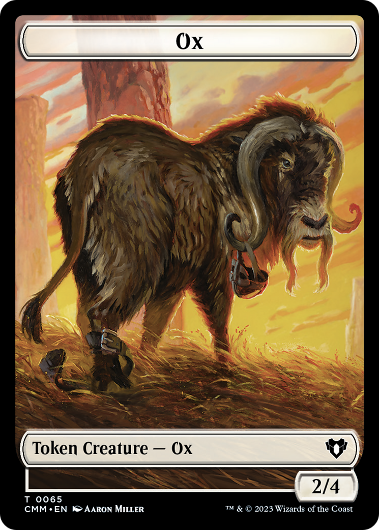 Phyrexian Golem // Ox Double-Sided Token [Commander Masters Tokens] | Anubis Games and Hobby