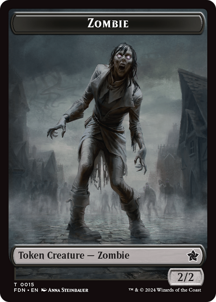 Faerie // Zombie Double-Sided Token [Foundations Tokens] | Anubis Games and Hobby