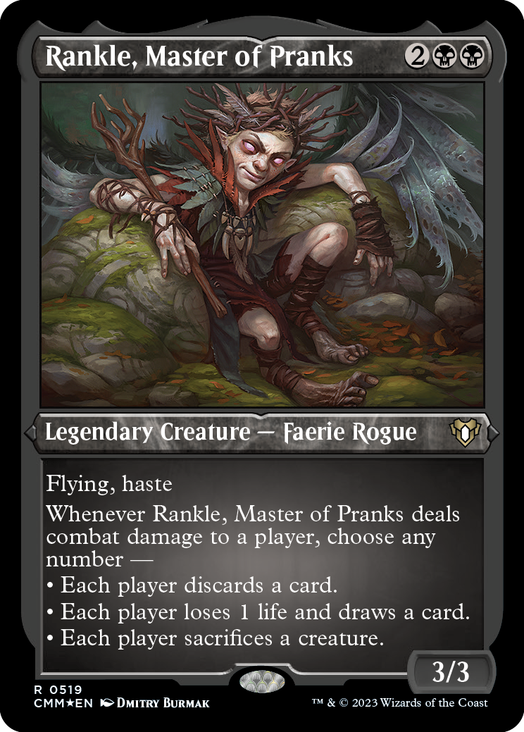 Rankle, Master of Pranks (Foil Etched) [Commander Masters] | Anubis Games and Hobby