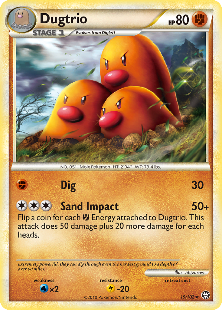 Dugtrio (19/102) [HeartGold & SoulSilver: Triumphant] | Anubis Games and Hobby