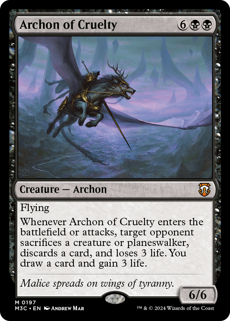 Archon of Cruelty (Ripple Foil) [Modern Horizons 3 Commander] | Anubis Games and Hobby