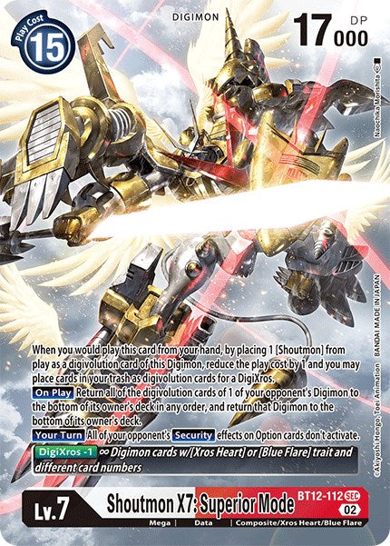 Shoutmon X7: Superior Mode [BT12-112] (Alternate Art) [Across Time] | Anubis Games and Hobby