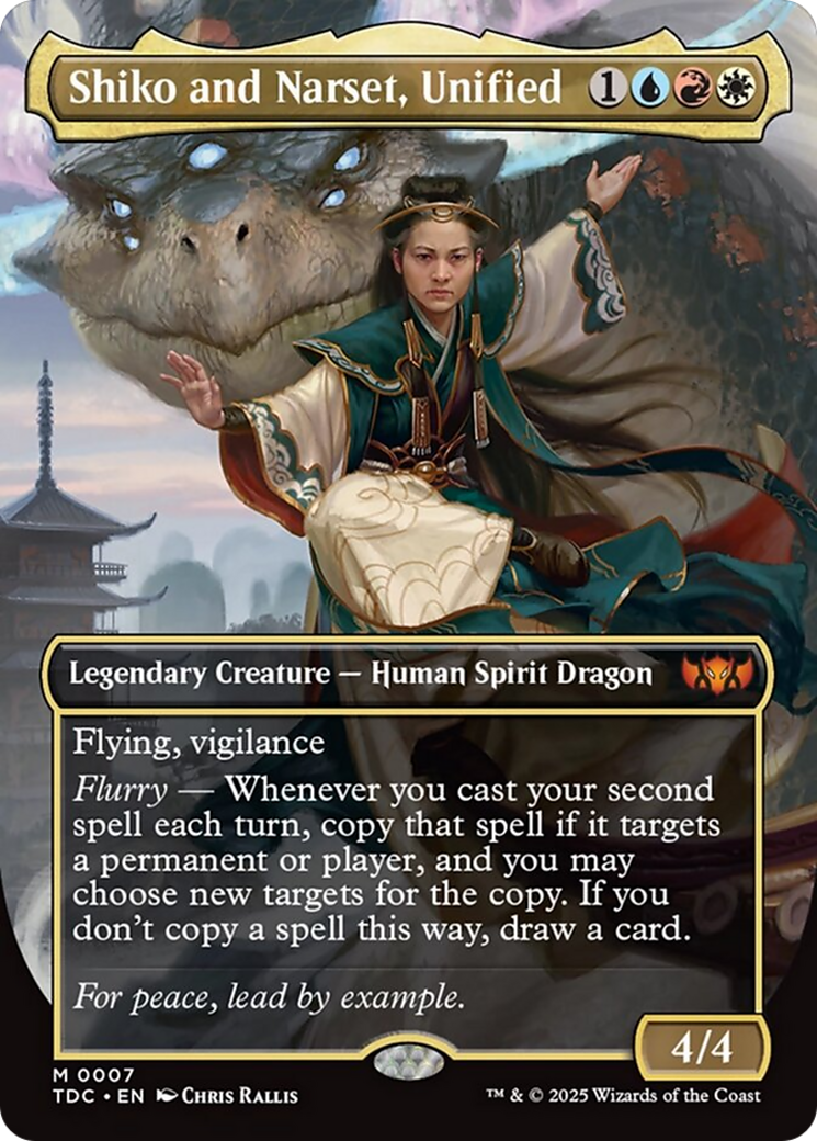 Shiko and Narset, Unified (Borderless) [Tarkir: Dragonstorm Commander] | Anubis Games and Hobby