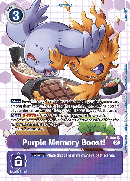 Purple Memory Boost! [P-040] (Box Promotion Pack - Next Adventure) [Promotional Cards] | Anubis Games and Hobby