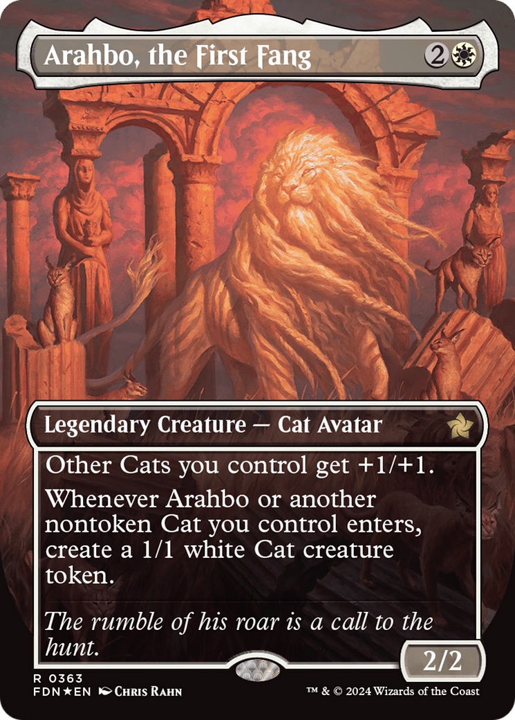 Arahbo, the First Fang (Borderless) (Mana Foil) [Foundations] | Anubis Games and Hobby