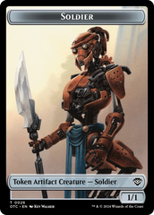 Elemental (0014) // Soldier (0026) Double-Sided Token [Outlaws of Thunder Junction Commander Tokens] | Anubis Games and Hobby
