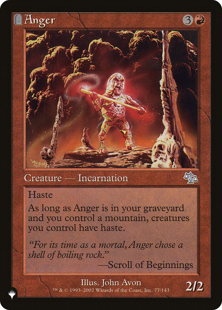 Anger (JUD) [The List Reprints] | Anubis Games and Hobby