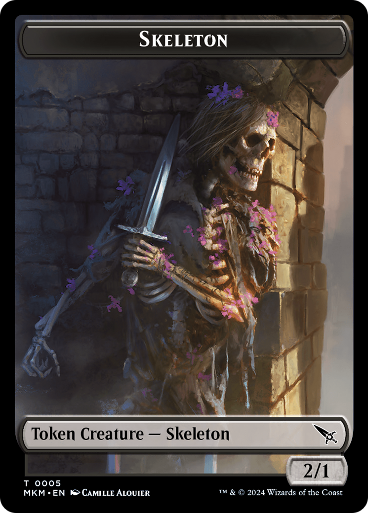 Skeleton Token [Murders at Karlov Manor Tokens] | Anubis Games and Hobby