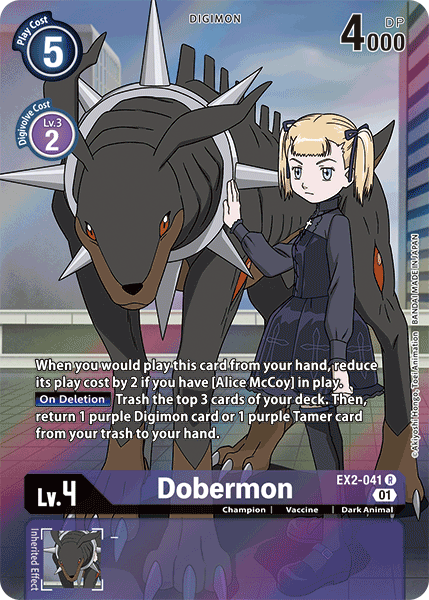 Dobermon [EX2-041] (Alternate Art) [Digital Hazard] | Anubis Games and Hobby