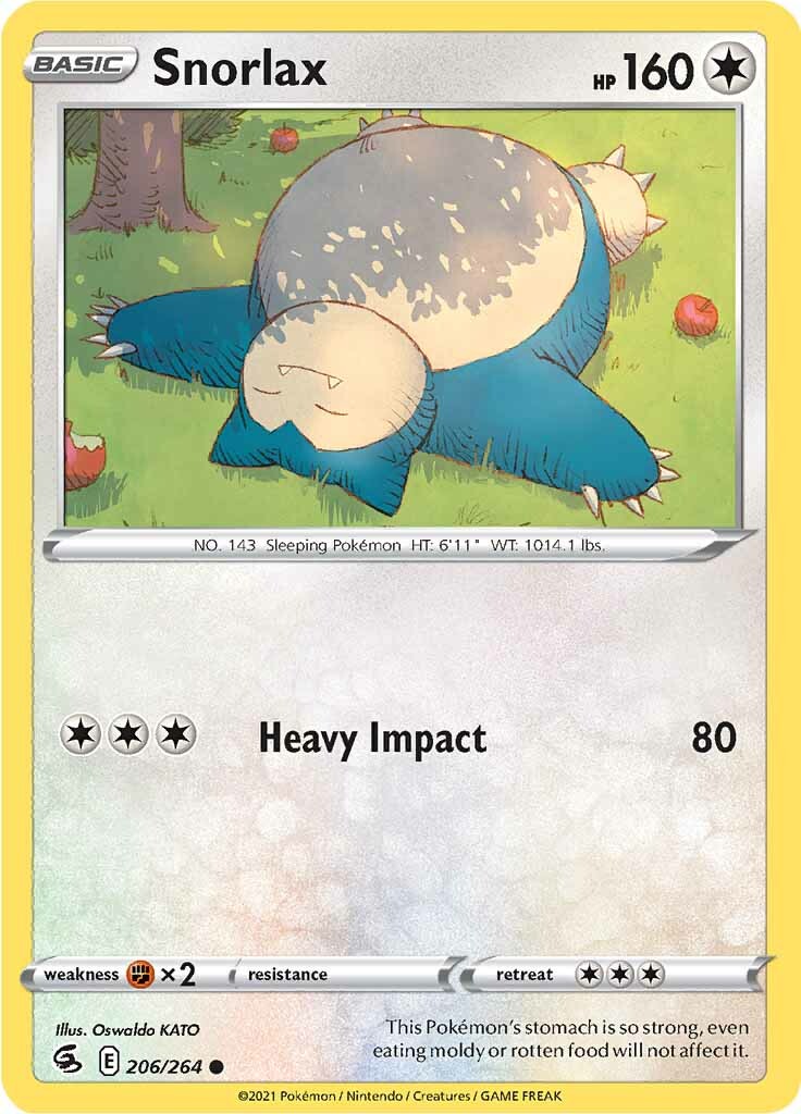Snorlax (206/264) [Sword & Shield: Fusion Strike] | Anubis Games and Hobby