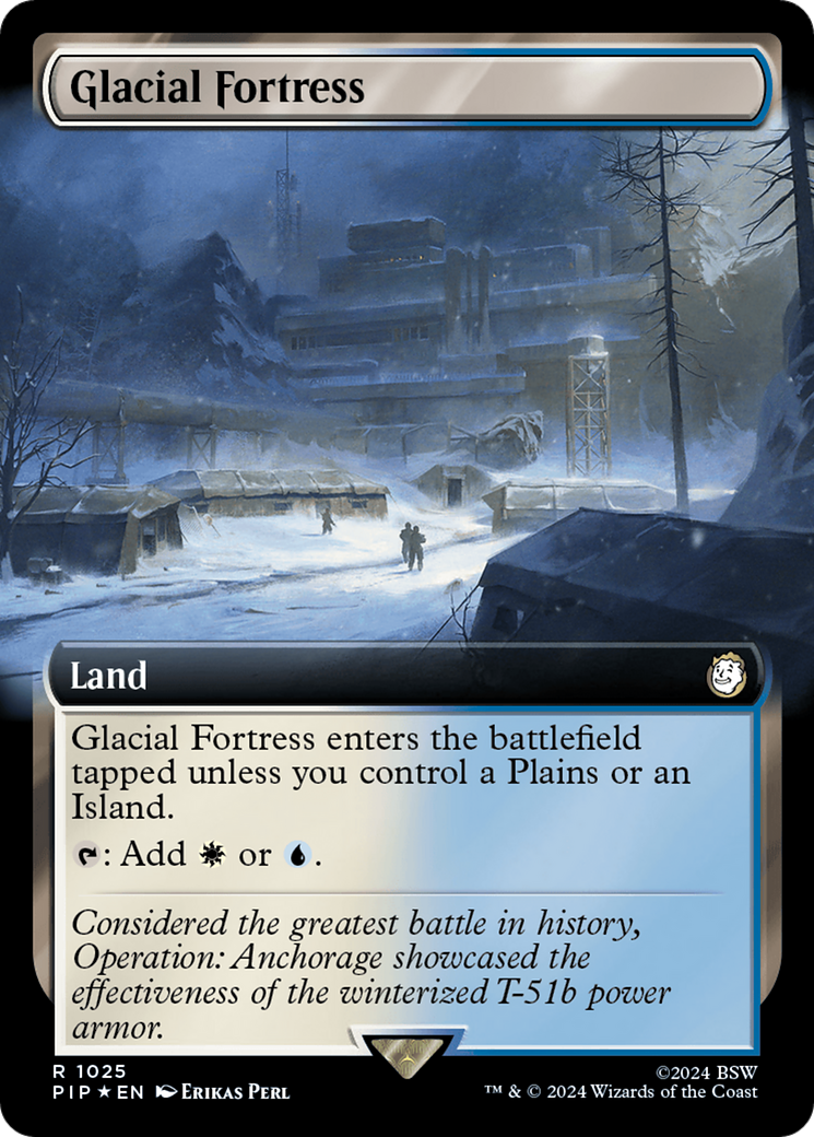Glacial Fortress (Extended Art) (Surge Foil) [Fallout] | Anubis Games and Hobby