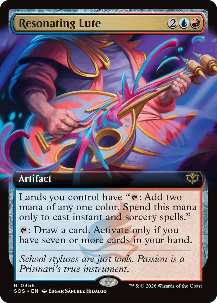 Resonating Lute (Extended Art) [Secrets of Strixhaven] | Anubis Games and Hobby