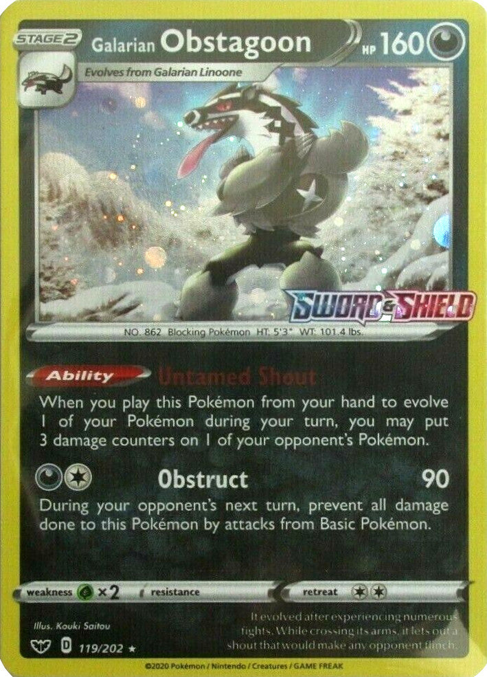 Galarian Obstagoon (119/202) (Cosmos Holo) [Sword & Shield: Base Set] | Anubis Games and Hobby