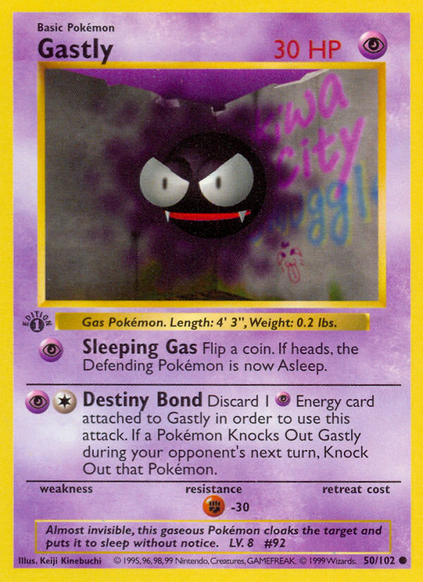 Gastly (50/102) (Shadowless) [Base Set 1st Edition] | Anubis Games and Hobby