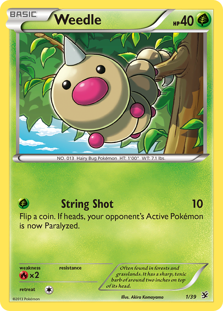 Weedle (1/39) [XY: Kalos Starter Set] | Anubis Games and Hobby