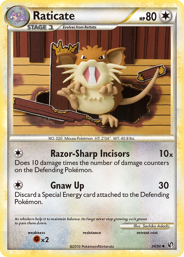 Raticate (34/90) [HeartGold & SoulSilver: Undaunted] | Anubis Games and Hobby