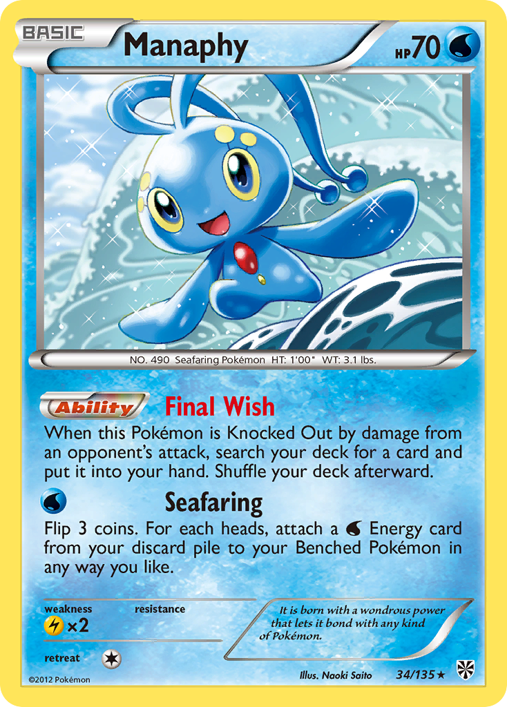 Manaphy (34/135) [Black & White: Plasma Storm] | Anubis Games and Hobby