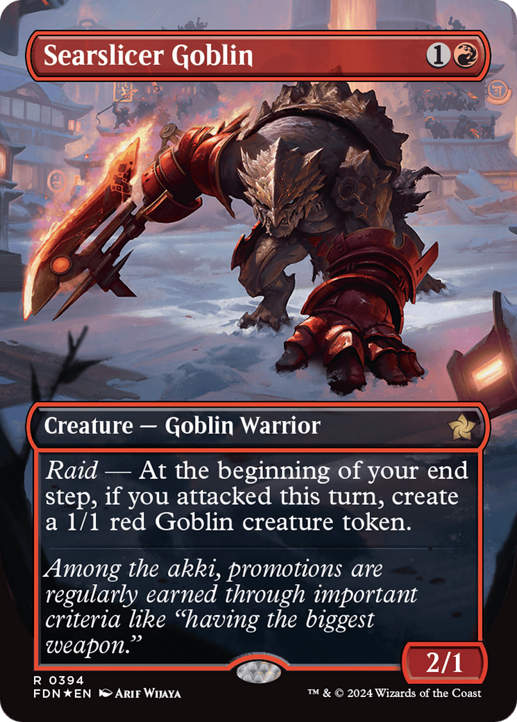 Searslicer Goblin (Borderless) (Mana Foil) [Foundations] | Anubis Games and Hobby