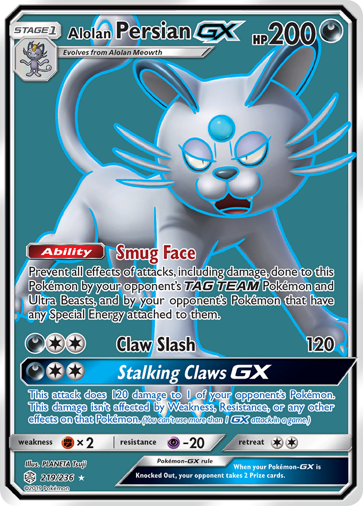 Alolan Persian GX (219/236) [Sun & Moon: Cosmic Eclipse] | Anubis Games and Hobby