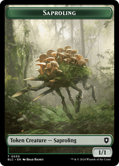 Saproling // Treasure Double-Sided Token [Bloomburrow Commander Tokens] | Anubis Games and Hobby