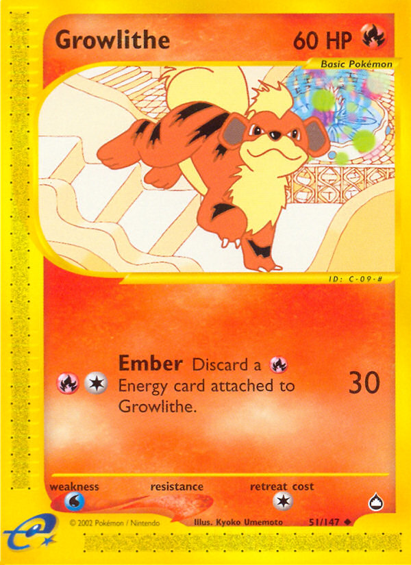 Growlithe (51/147) [Aquapolis] | Anubis Games and Hobby