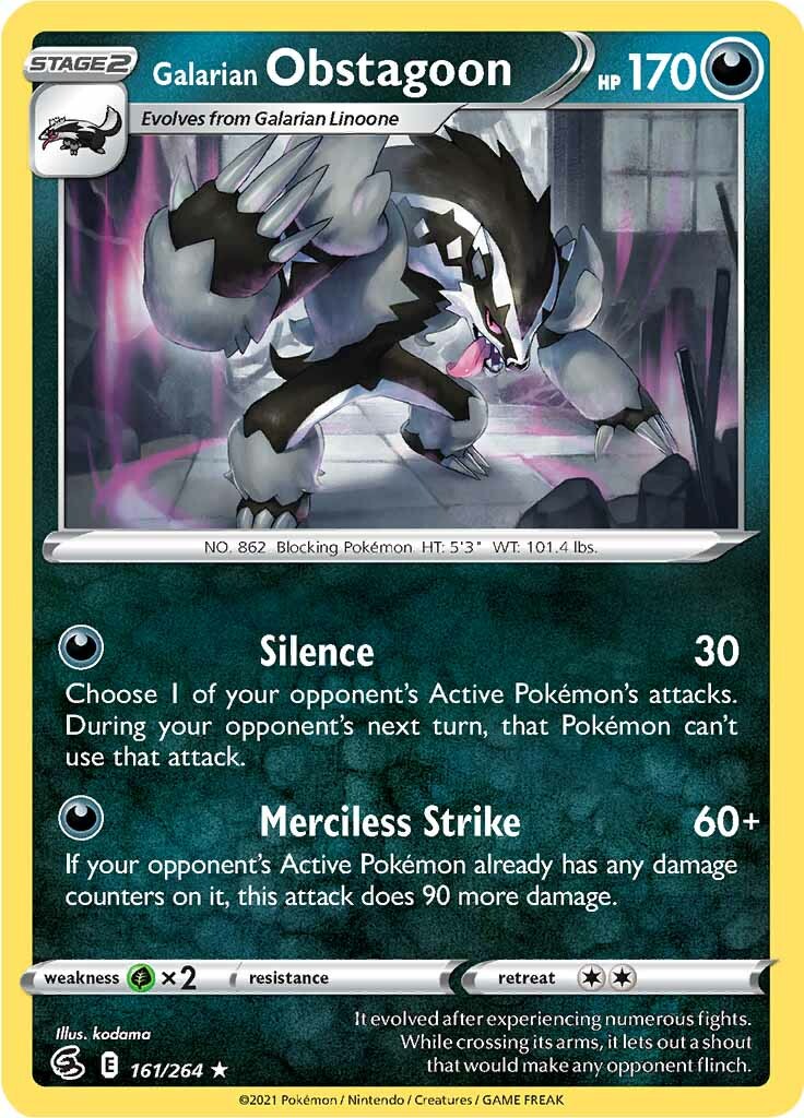 Galarian Obstagoon (161/264) [Sword & Shield: Fusion Strike] | Anubis Games and Hobby
