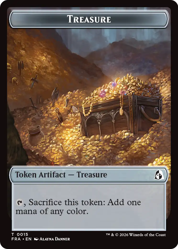 Dragon // Treasure Double-Sided Token [Reality Fracture Tokens] | Anubis Games and Hobby