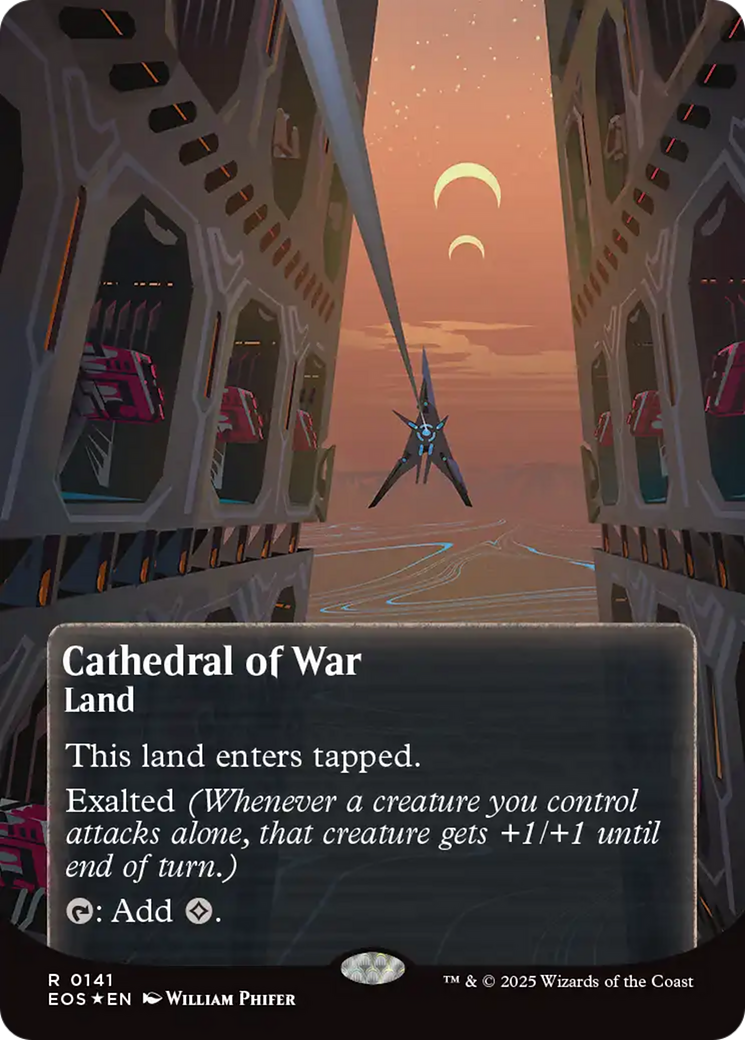 Cathedral of War (0141) (Borderless) (Galaxy Foil) [Edge of Eternities: Stellar Sights] | Anubis Games and Hobby