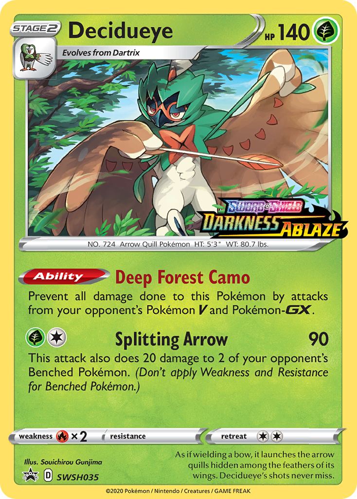 Decidueye (SWSH035) (Prerelease Promo) [Sword & Shield: Black Star Promos] | Anubis Games and Hobby