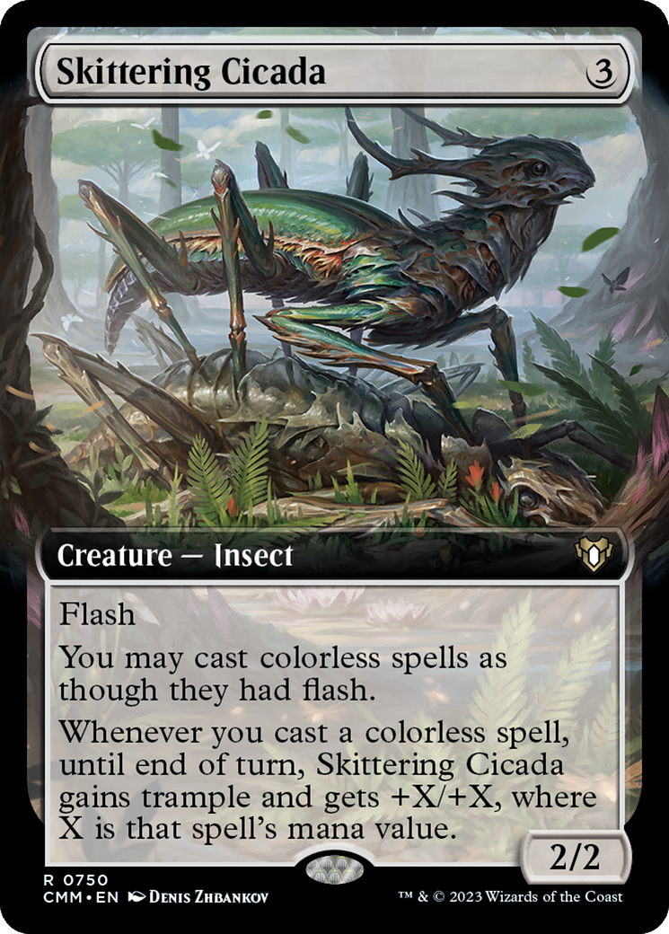 Skittering Cicada (Extended Art) [Commander Masters] | Anubis Games and Hobby