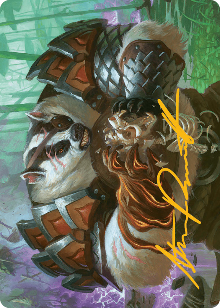 Hugs, Grisly Guardian Art Card (Gold-Stamped Signature) [Bloomburrow Art Series] | Anubis Games and Hobby