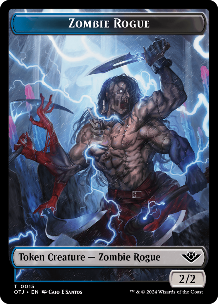 Zombie Rogue Token [Outlaws of Thunder Junction Tokens] | Anubis Games and Hobby