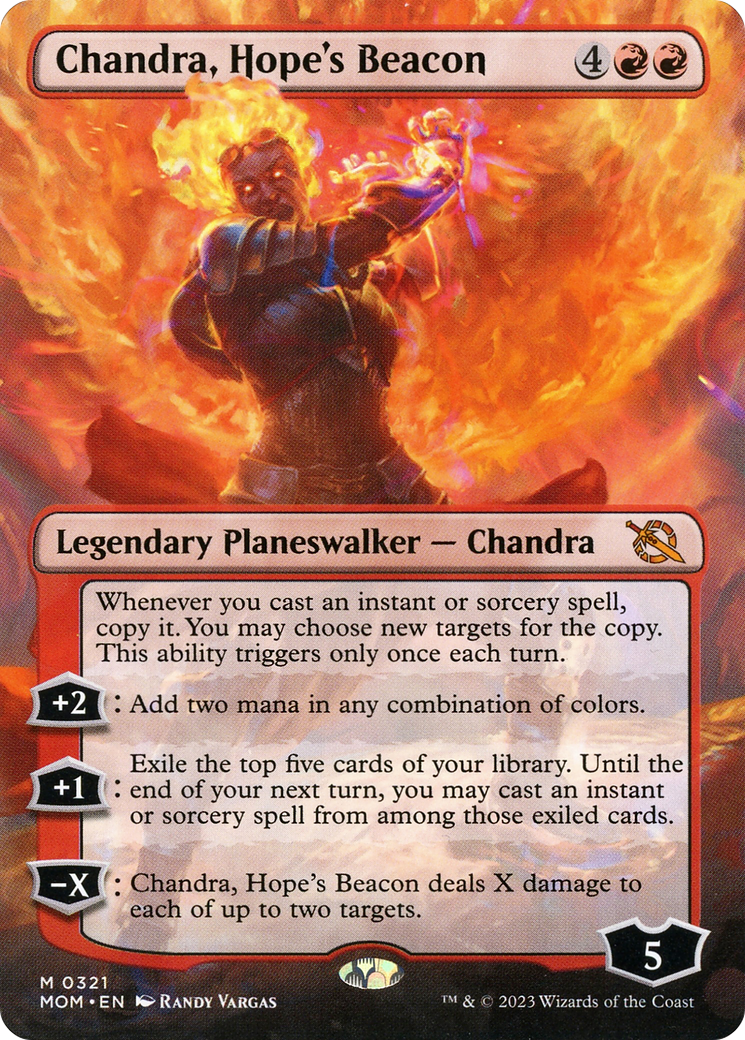 Chandra, Hope's Beacon (Borderless Alternate Art) [March of the Machine] | Anubis Games and Hobby