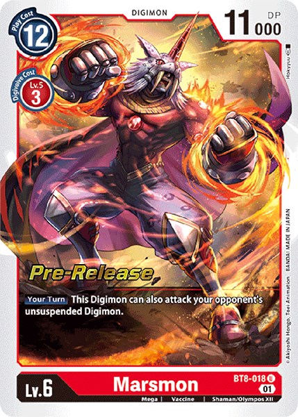 Marsmon [BT8-018] [New Awakening Pre-Release Cards] | Anubis Games and Hobby