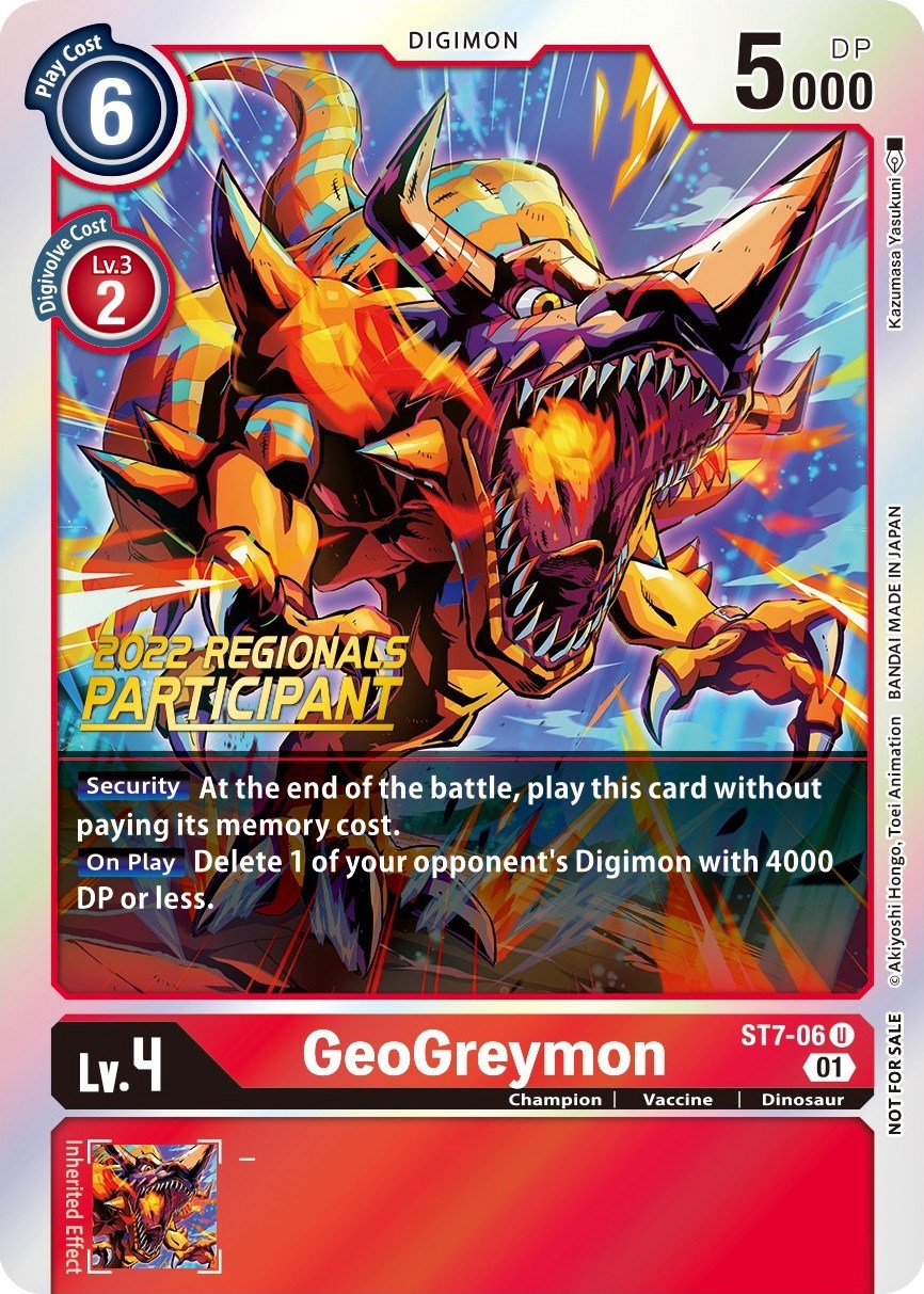 GeoGreymon [ST7-06] (2022 Championship Offline Regional) (Online Participant) [Starter Deck: Gallantmon Promos] | Anubis Games and Hobby