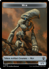 Construct (Ripple Foil) // Myr Double-Sided Token [Modern Horizons 3 Commander Tokens] | Anubis Games and Hobby